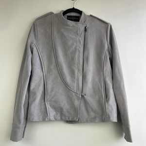 Hollister ETHEREAL Gray Asymmetrical zipper Moto jacket snap button size…
